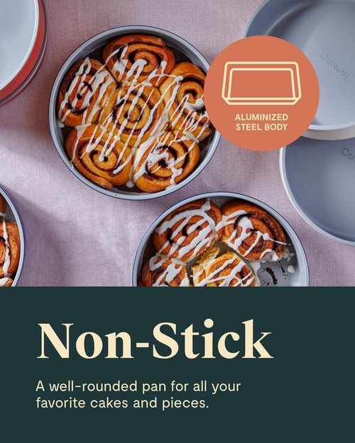 Caraway 9” Circle Pan - Non-Stick Ceramic Coating - Chemical-Free Baking - Ideal for Cakes & Tartes - Cream
