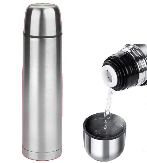 SMALL 500 ml 16.9 Ounce Coffee Thermos | Thermal Water Bottle for Tea Hot & Cold Drinks Stainless Steel Vacuum Sealed Insulated Thermos Water Flasks Bottles Work Travel Termo Para Cafe Bebes 0.5 Quart
