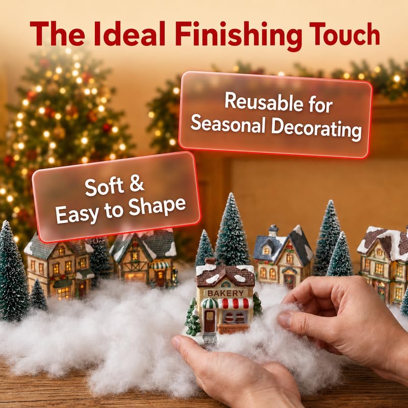 Iernre 1000g Artificial Snow for Christmas Decor, Faux Fluffy Snow Fiber