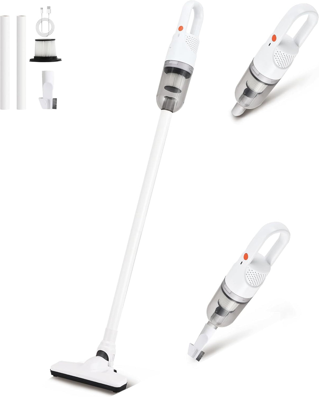 Skiennix 6-in-1 Lightweight Stick Vacuum Cleaner - 100W Powerful Motor | Portable Handheld for Hard Floors & Carpets