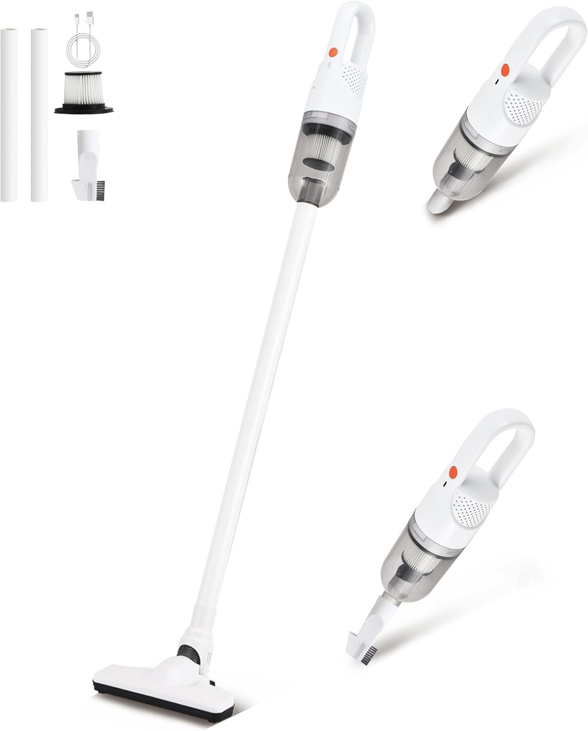 Skiennix 6-in-1 Lightweight Stick Vacuum Cleaner - 100W Powerful Motor | Portable Handheld for Hard Floors & Carpets