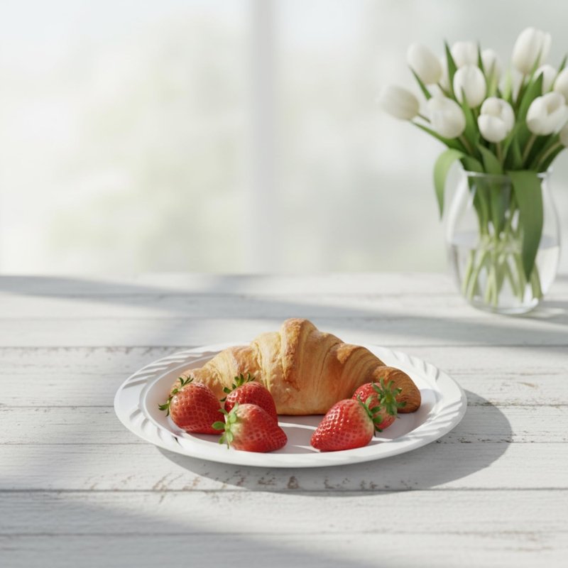 Blue Sky 100 Count Disposable Plastic Plates, 6-Inch, White