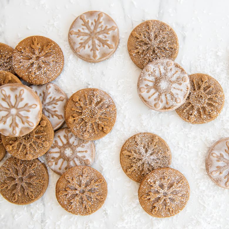 Nordic Ware Snowflake Cookie Stamps Set of 3 - Cast Aluminum Biscuit Maker