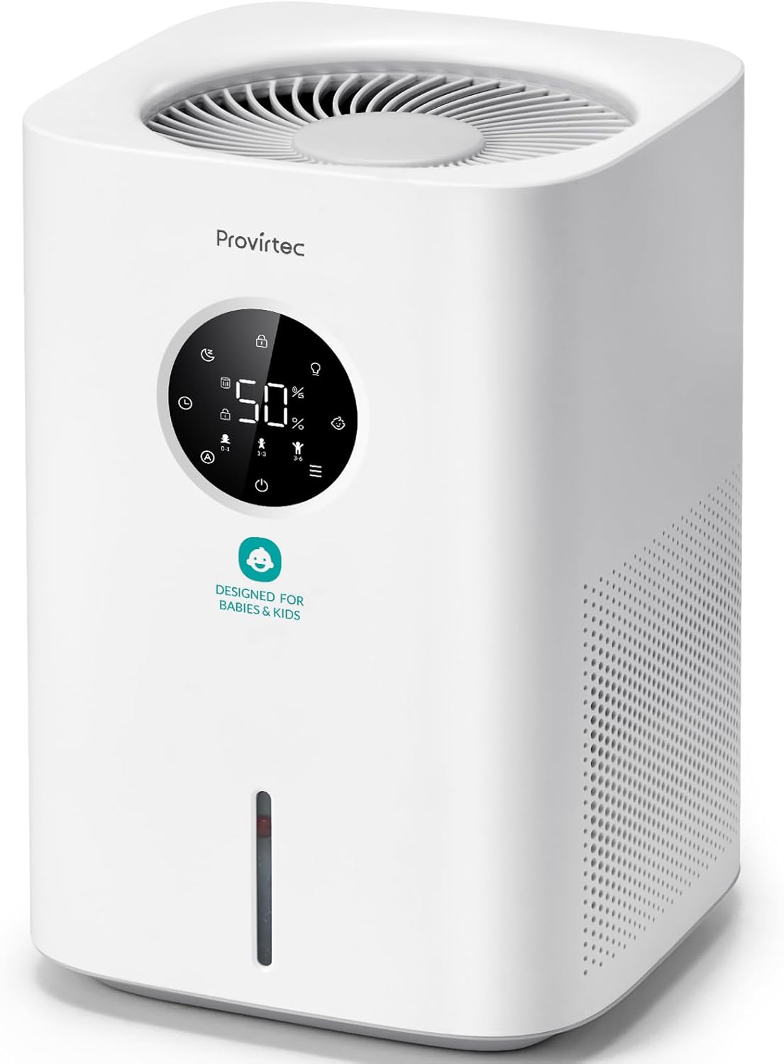 Provirtec Pro Baby Humidifier - Mist-Free, BPA-Free & Quiet 16dB | 4L Easy Clean Tank for Nursery