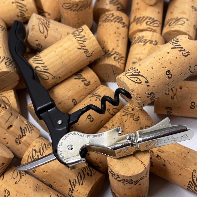 Pulltap’s Double-Hinged Waiter's Corkscrew – Professional Wine Opener with Foil Cutter