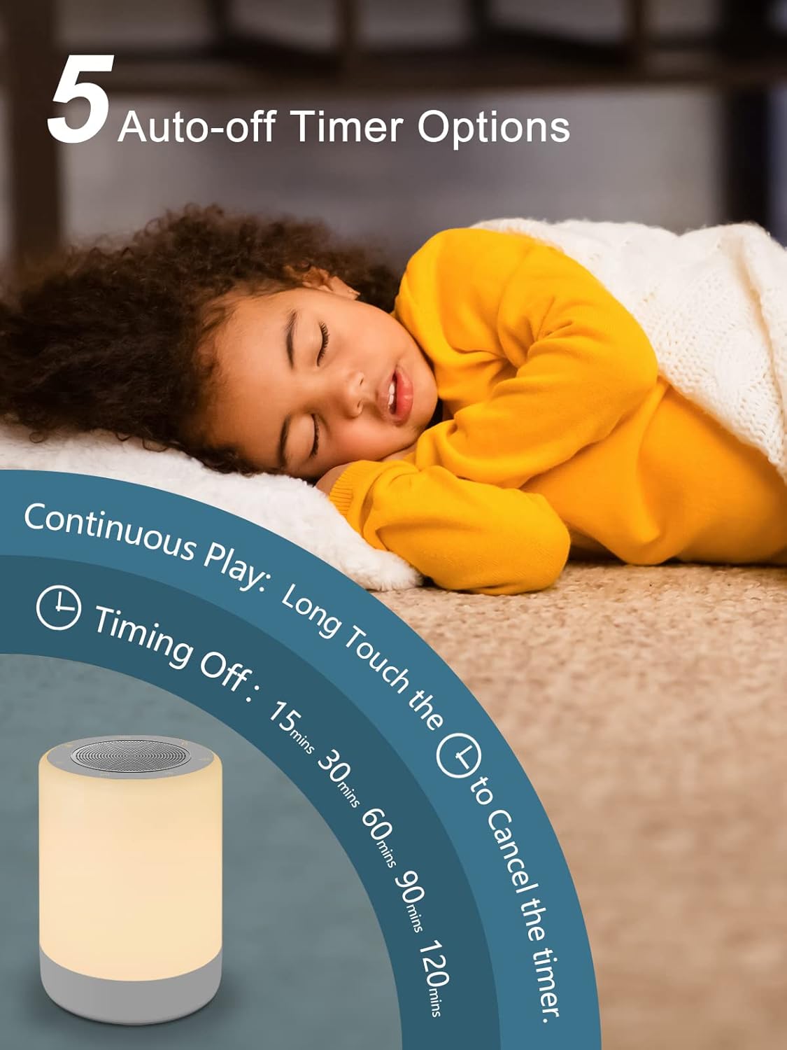 Sound Machine - White Noise Machine for Baby with Night Light & 32 Sounds | 5 Timers & Memory Feature