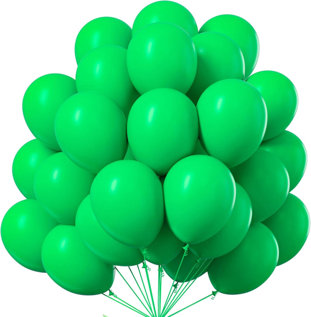PartyWoo Green Balloons - 12-Inch Latex Helium Balloons for Birthday & Baby Shower Decorations | 101pcs