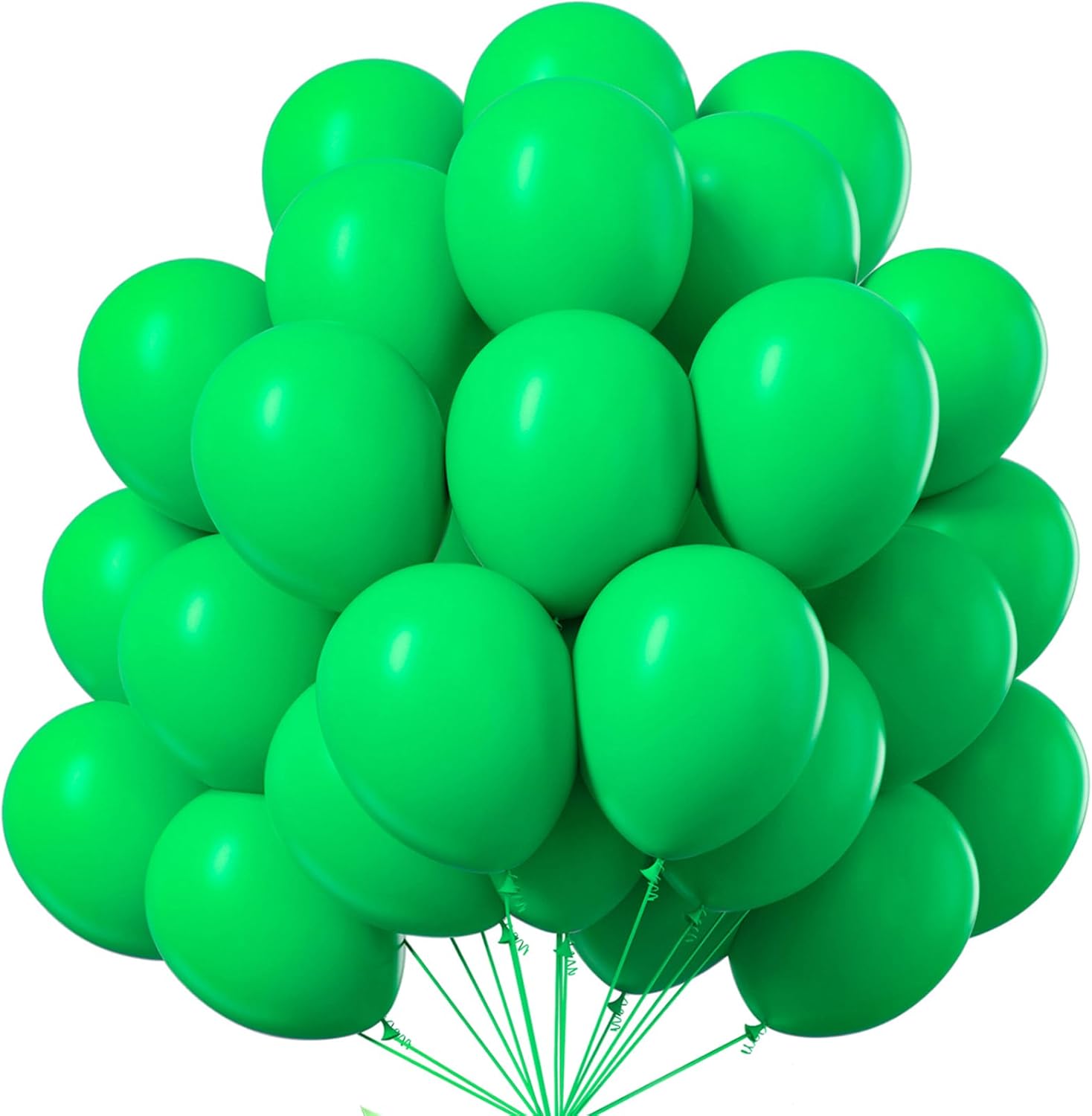 PartyWoo Green Balloons - 12-Inch Latex Helium Balloons for Birthday & Baby Shower Decorations | 101pcs