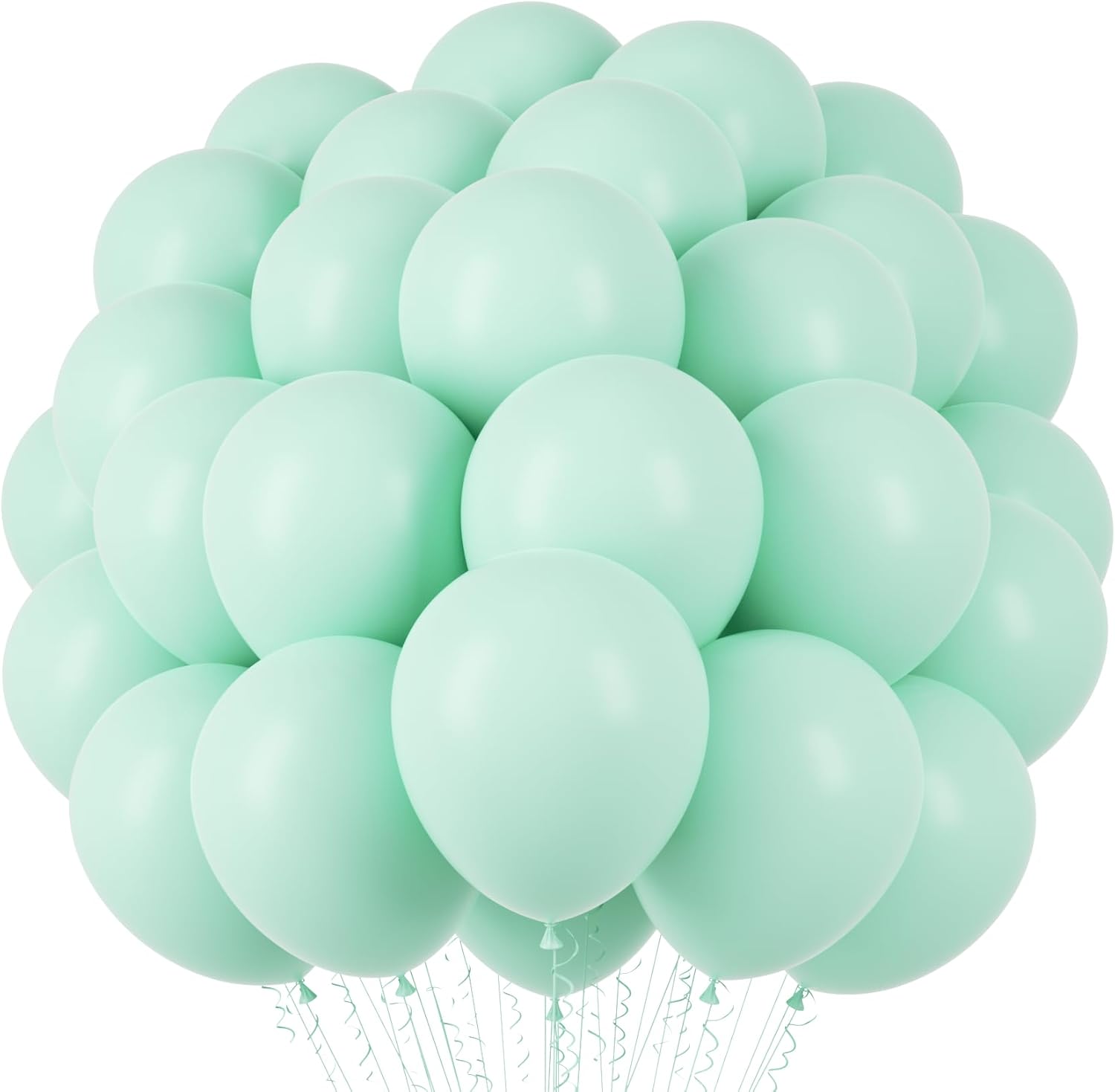 Voircoloria Mint Green Balloons - 12-Inch Pastel Latex Balloons | 66-Pack for Graduation, Weddings & Parties