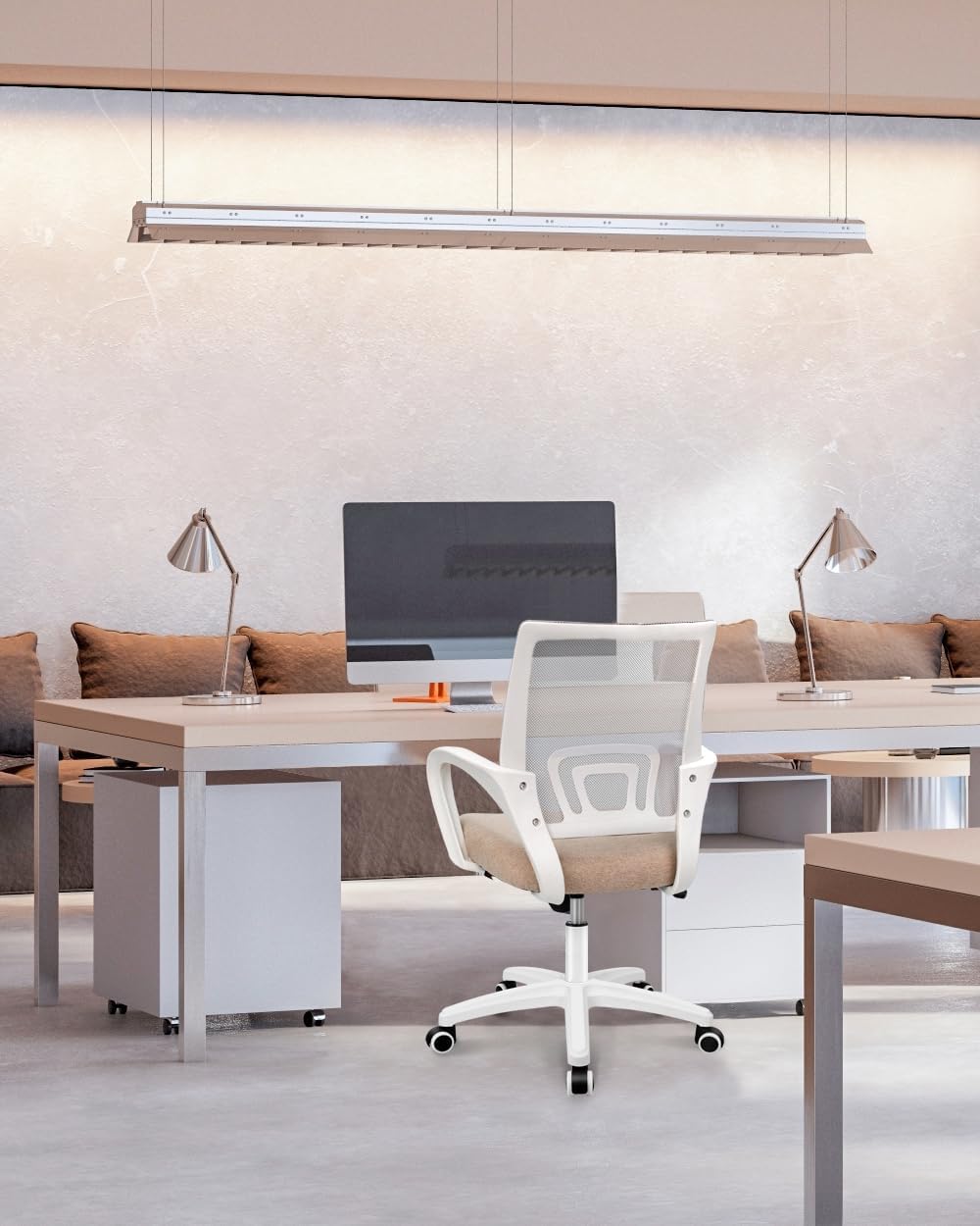 NEO CHAIR Ergonomic Office Desk Chair - Comfy Mesh Cushion with Adjustable Height & Lumbar Support | Beige