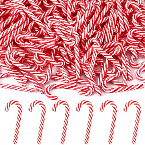 Kaiolbly Christmas Candy Cane Ornaments 50pcs - Mini Peppermint Vase Fillers, 46x18mm, Style A