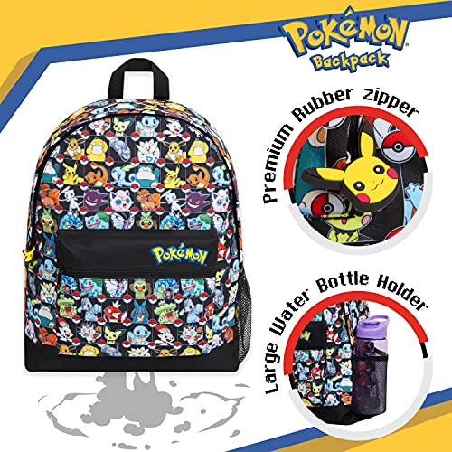 Pokémon Backpack for Kids & Teens - Multi AOP Pikachu & Friends, School & Travel Bag