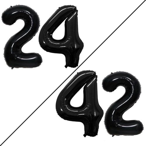 GOER Jumbo 42-Inch Black Number 24 Balloons - Perfect for 24th Birthday Party Decorations