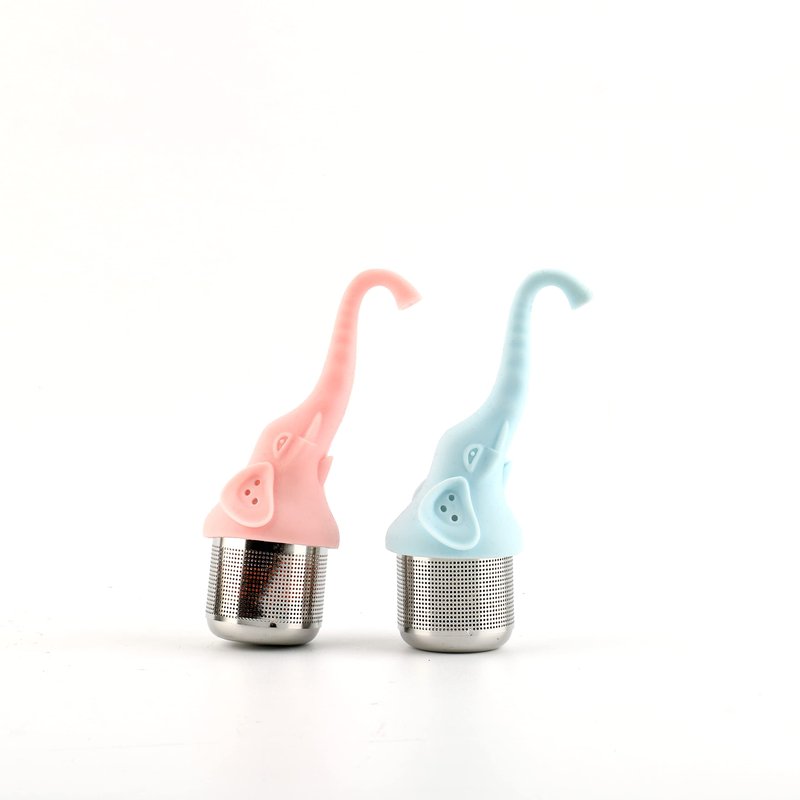 JANKOW 2Pcs Tea Filter Strainer, Elephant Handle Tea Infuser, Blue and Pink