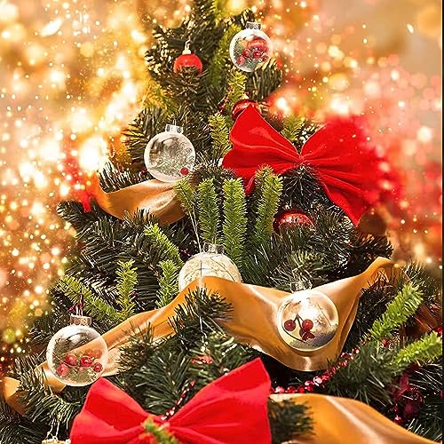 Clear Plastic Fillable Ornaments - 80mm DIY Christmas Baubles (10 Pack)