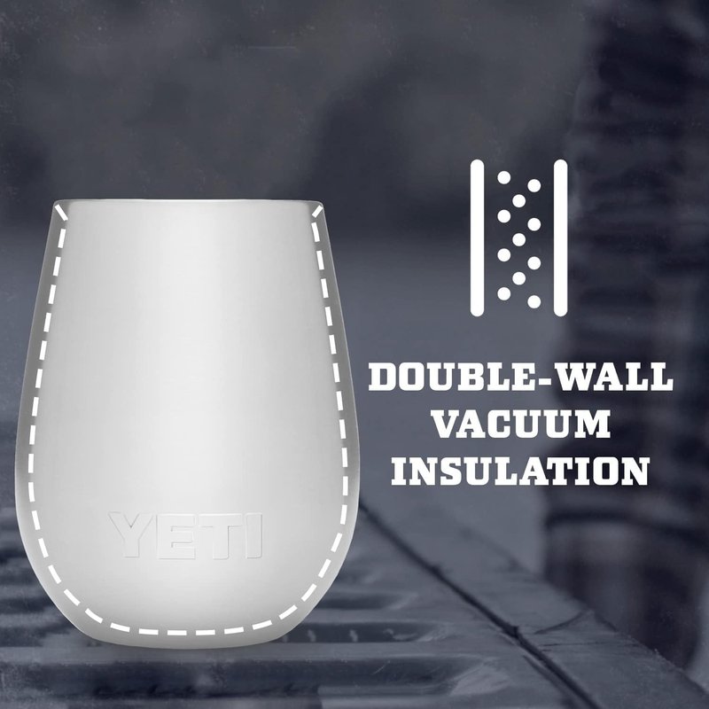 YETI Rambler 10 oz Wine Tumbler, Vacuum Insulated, Stainless Steel with MagSlider Lid, Charcoal
