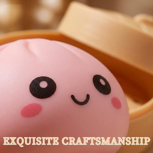 Dumpling Squishies - Colorful Mystery Dumpling Stress Balls | Soft Squeeze Fidget Toy for Anxiety Relief (Pink)
