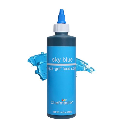 Chefmaster Sky Blue Liqua-Gel® Food Coloring - Vibrant, Fade-Resistant Dye for Icing & Fondant | 10.5 oz