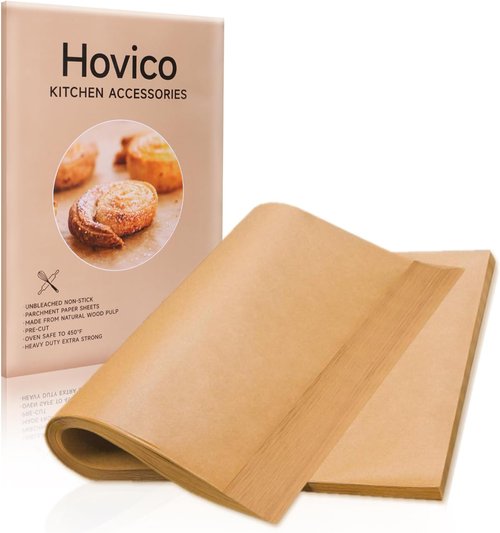 Hovico Parchment Paper Baking Sheets - 130 Precut Non-Stick 9x13 Inch Sheets for Air Frying, Grilling & More