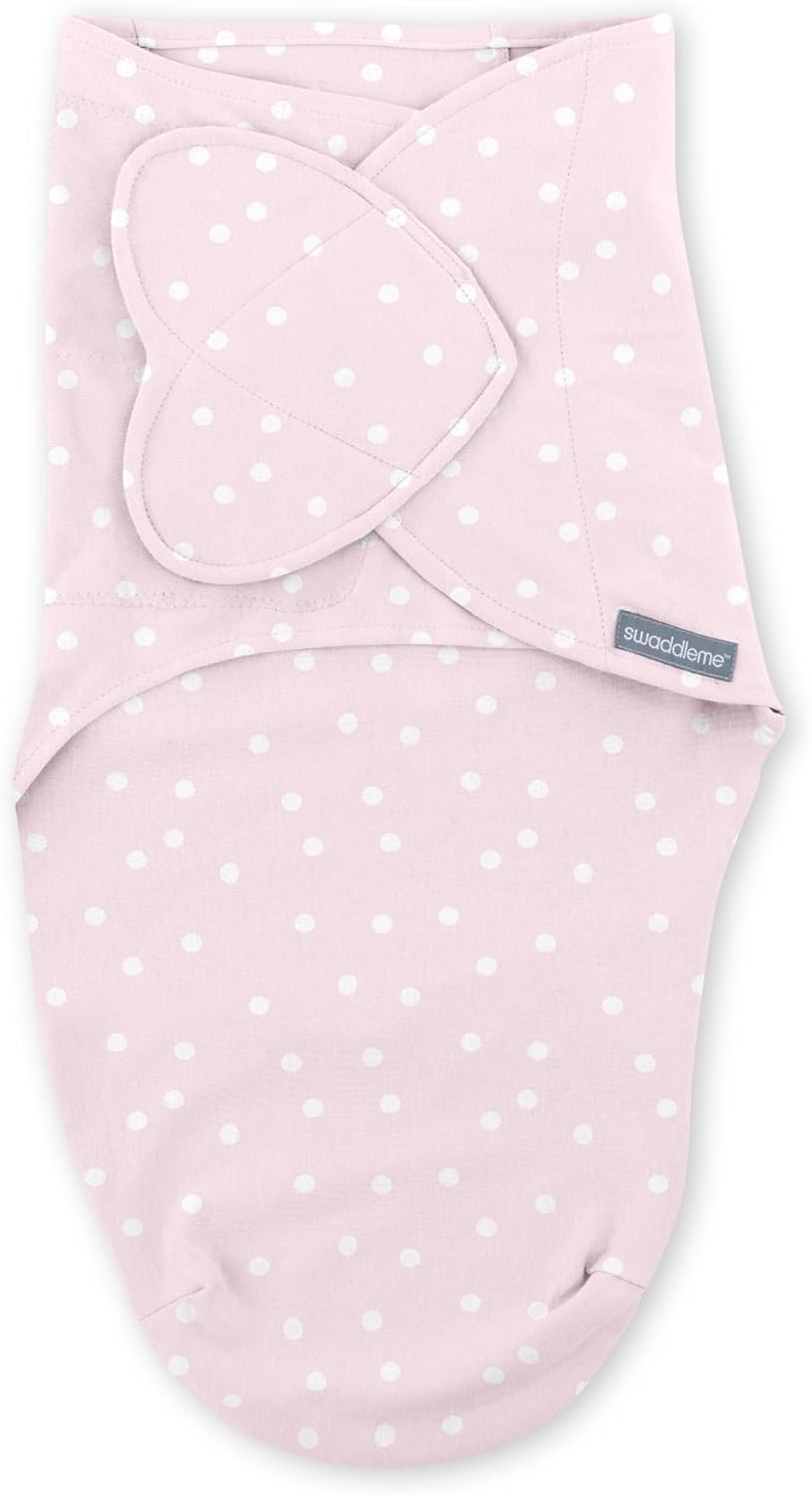 SwaddleMe by Ingenuity Baby Swaddle - 100% Cotton, 1.0 TOG, Pocket Fold Design, 3-Pack | Improves Sleep, 0-3 Months - Rainbow