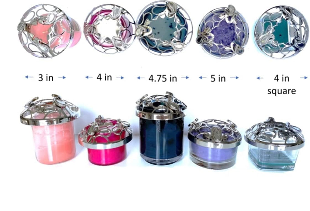 Skiennix Adjustable Candle Topper - Paisley Jar Candle Cover Shade Sleeve