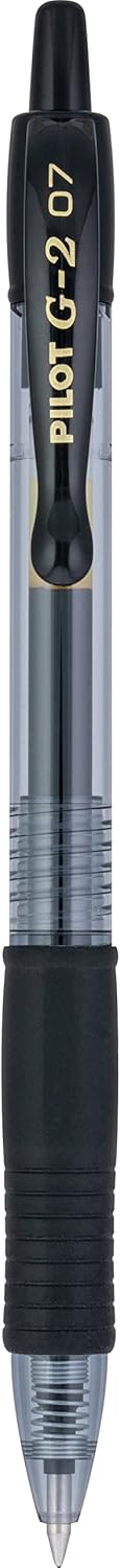 PILOT G2 Premium Gel Pens - Refillable & Retractable, Fine Point, Black Ink - 12 Count Pack