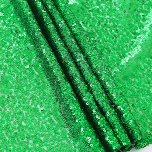 Green Glitter Sequin Table Runners 12 x 72 in — Pack of 10 (Green) by WENSINL, 12x72