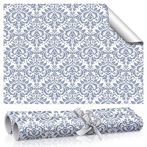 Lavender Scented Drawer Liners - Damask Print Non-Adhesive Shelf Paper, 10 Sheets