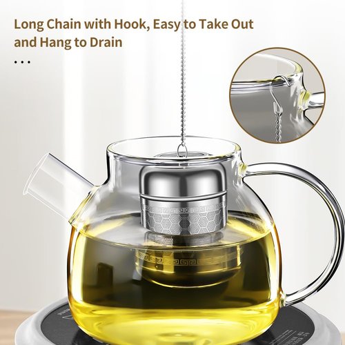 BOMANSI BOMS Tea Strainers for Loose Tea, 316 Stainless Steel Tea Infuser for Loose Leaf Tea, Extra Fine Mesh Loose Tea Infuser, Tea Steeper for Loose Tea & Diffuser (1 Pack - Medium)