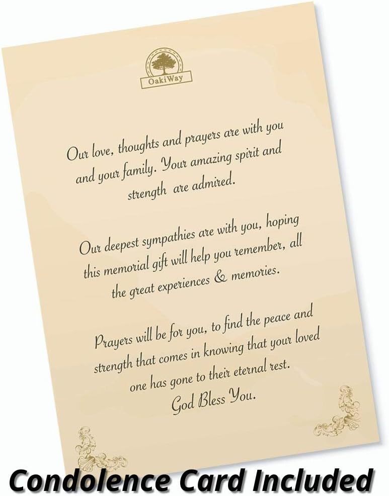 OakiWay Memorial Gifts - Heart-Shaped Guardian Angel Wood Picture Frame | 4x6 Sympathy Gift for Loved Ones