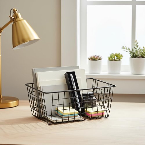 HDYOUDO Metal Black Large Wire Basket Food Storage Organizer,pantry organizers and storage for Organizing Kitchen Cabinets potato onion, 2 Pack