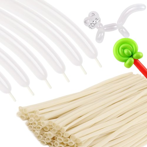 Clear 260 Balloons | 100Pcs Long Skinny Latex Balloons for Arches & Kid's Birthday Decor