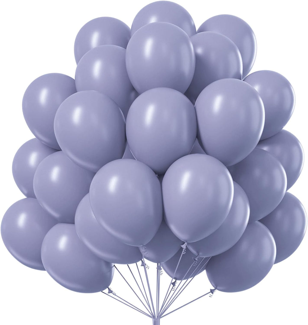 PartyWoo Dusty Blue Balloons - 101pcs 12 Inch Boho Lavender Latex Balloons for Baby Showers & Celebrations