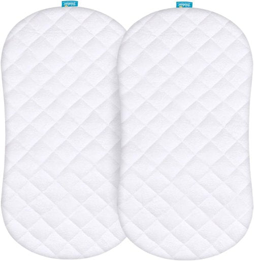 Halo Bassinet Mattress Pad Cover - Waterproof Quilted, Ultra Soft, Breathable | 2 Pack