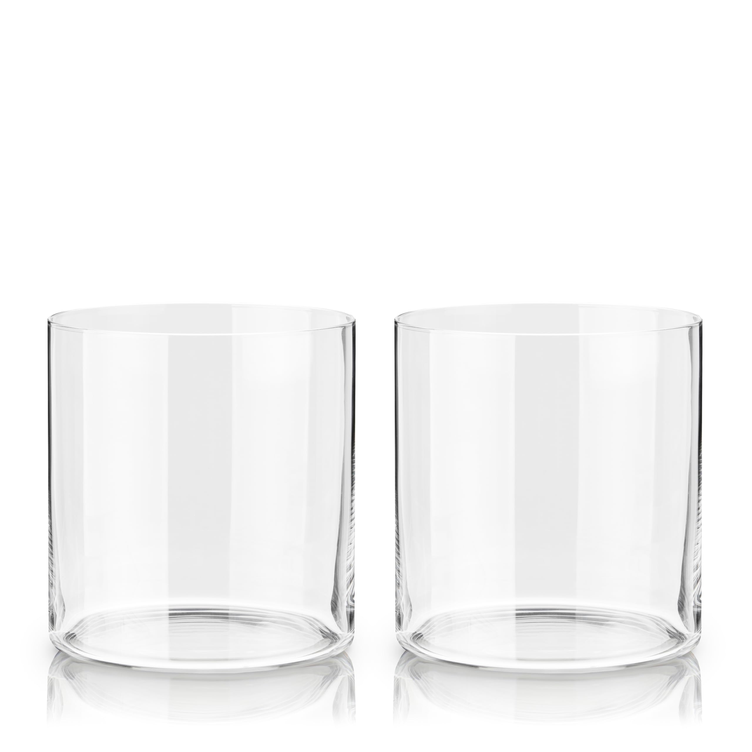 Viski Element Tumblers, Rocks glass, Modern Minimalist Old Fashioned Cocktail Glasses, Ultra Fine Crystal 13.5 Oz Set of 2