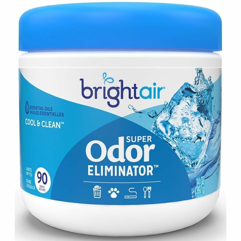 Solid Gel Odor Eliminator Air Freshener Jars, Cool & Clean, 14 oz (6 Pack)