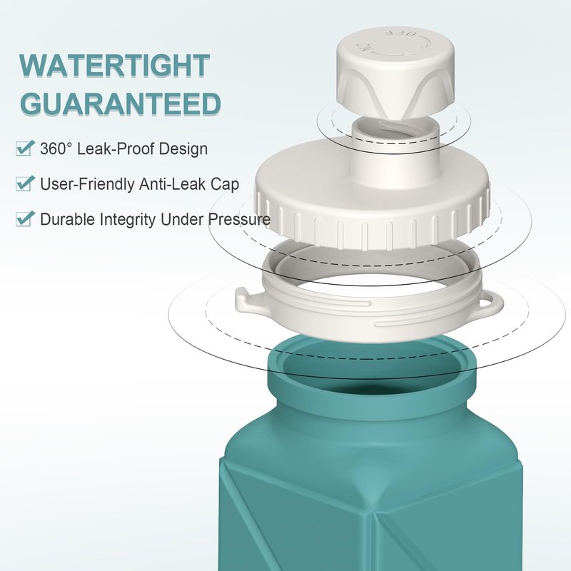 BEAUTAIL Collapsible Water Bottles 20.6oz, Silicone Foldable Portable Travel Water Bottle, BPA-Free, Leakproof Reusable for Traveling Hiking Sports, 5 Pack (Starlight+Pink+Blue+Dark Blue+Black)