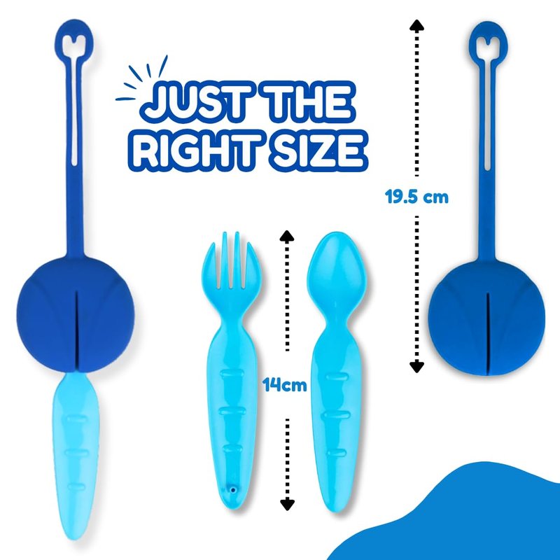 Toddler Travel Utensils with Case – BPA-Free Spoon & Fork Set for Kids, Portable Lunchbox Cutlery for Daycare, School & On-the-Go (Dishwasher Safe)