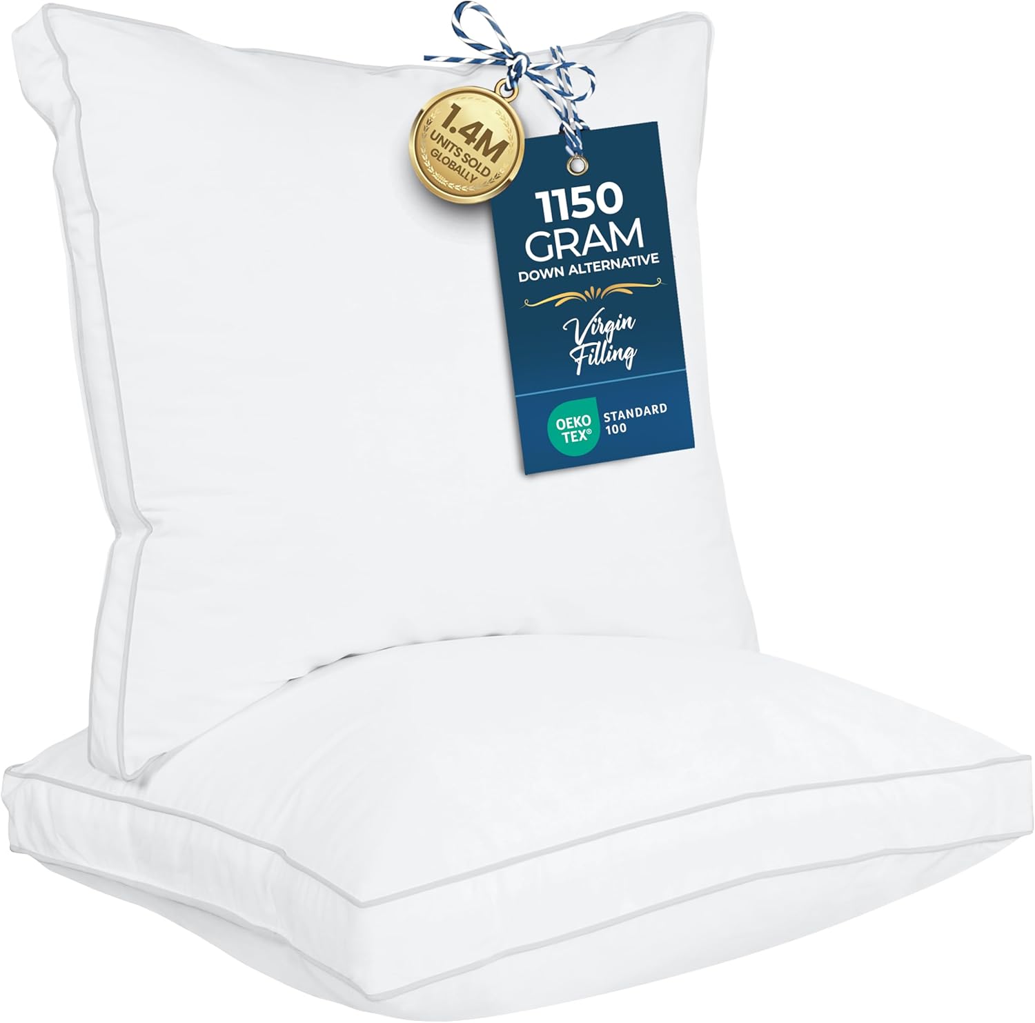 Utopia Bedding Bed Pillows - Soft & Fluffy European Size Set of 2 | Cooling Down Alternative Gusseted Design