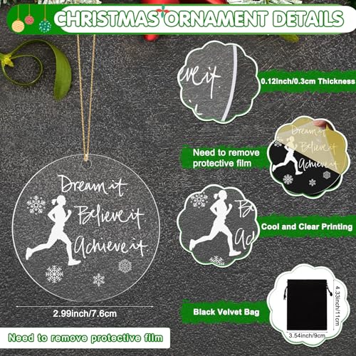 Marathon Runner Christmas Ornament with Gift Bag - Inspirational Running Decor