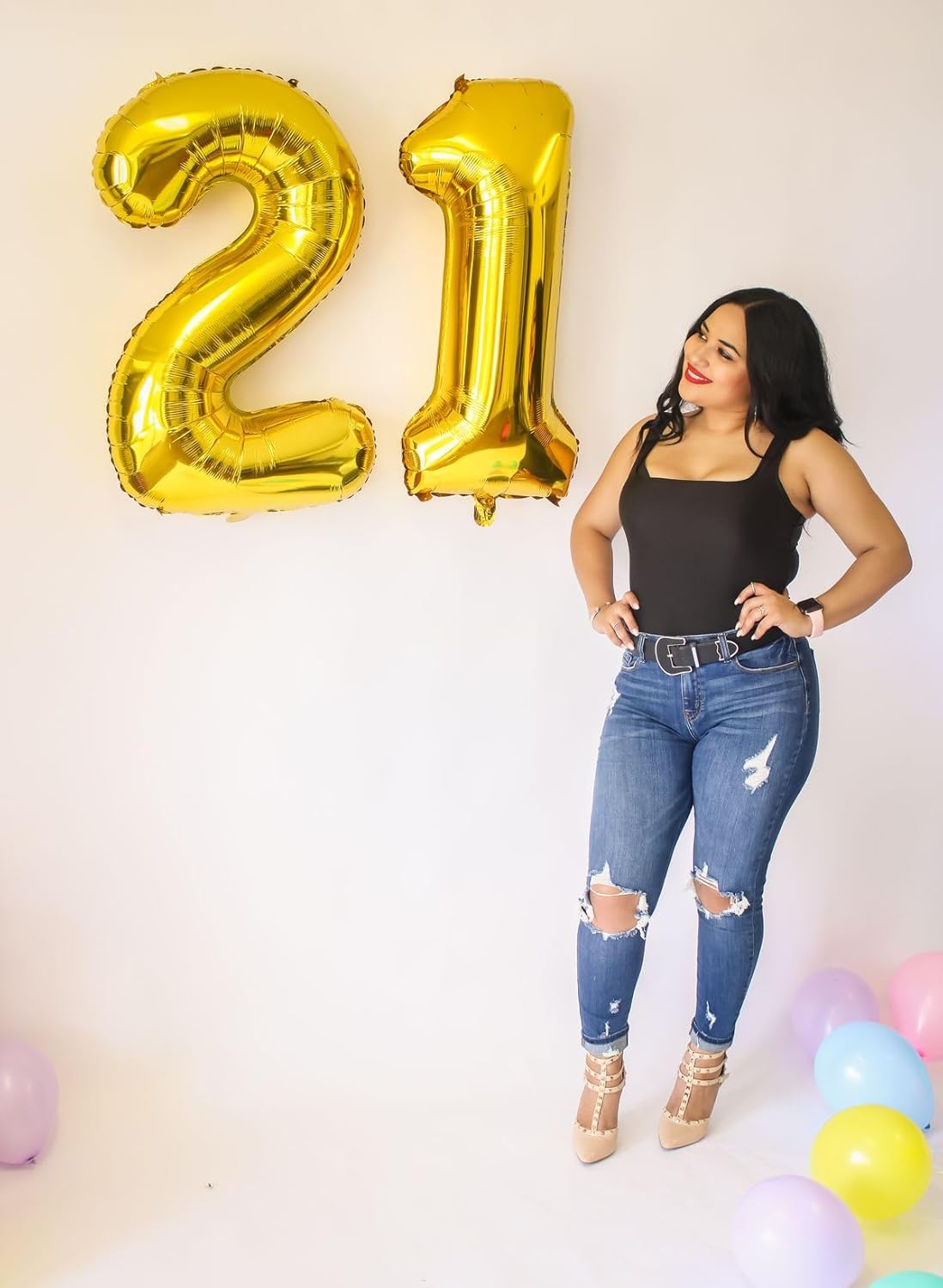 Skiennix 40-Inch Gold Number 14 Balloon - Large Birthday Decorations for 1st, 4th, & 14th Celebrations