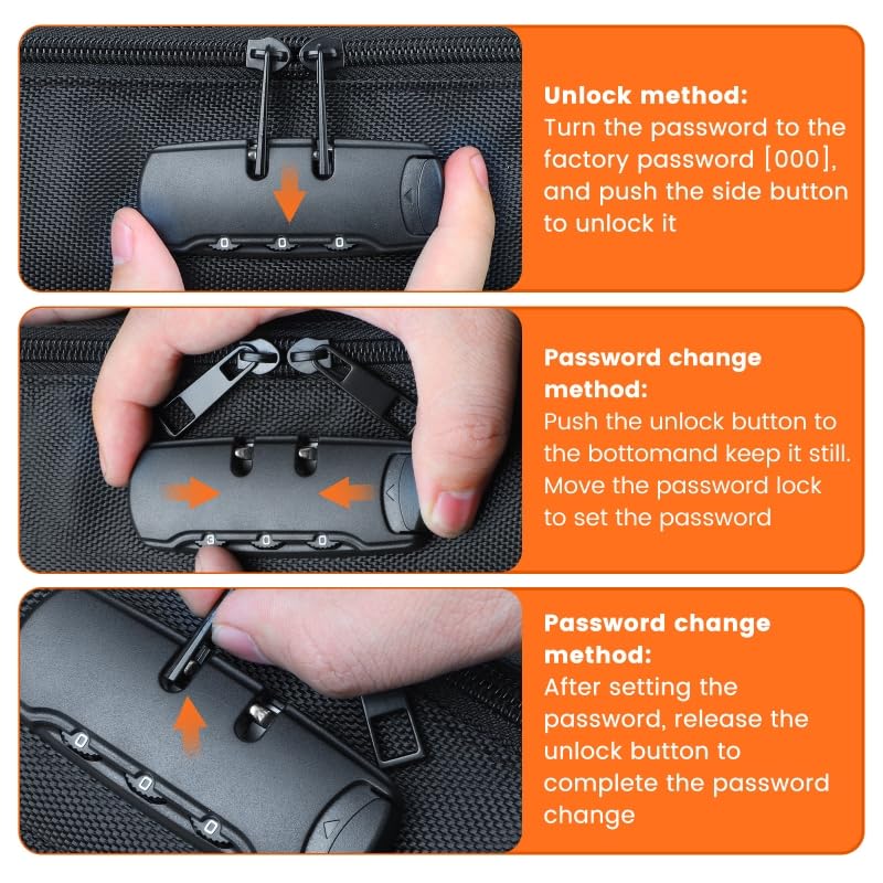 Lockable Storage Bag with Combination Lock - Medium Protective Travel Case