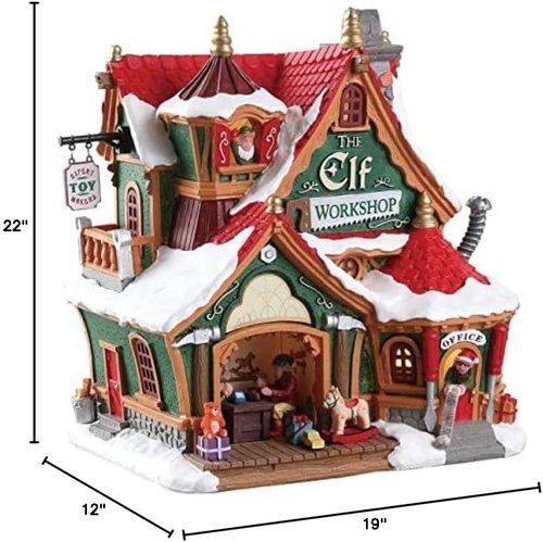 Lemax Santa's Wonderland Lighted Building - The Elf Workshop | Festive Holiday Decor