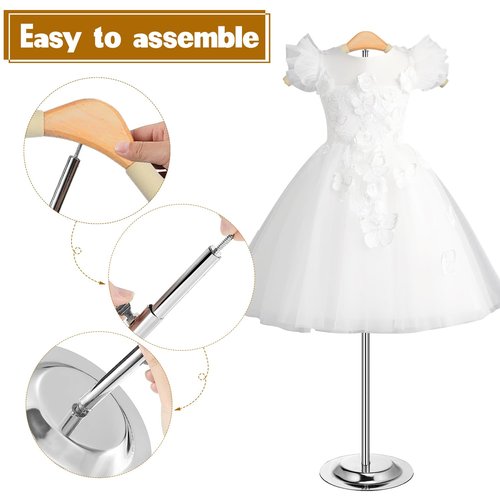 Huaerle 8 Pcs T Shirt Display Stand for Child Adjustable Clothes Rack Display Flexible Shoulder Stand Portable Clothes Hanger Clothing Hanging Rack for Garment Coat Retail Vendor, Height 16-27.9In
