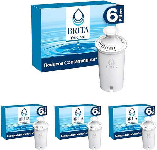 Brita Standard Water Filter - Reduces Copper, Cadmium & Mercury Impurities - 6 Filters, Lasts 2 Months