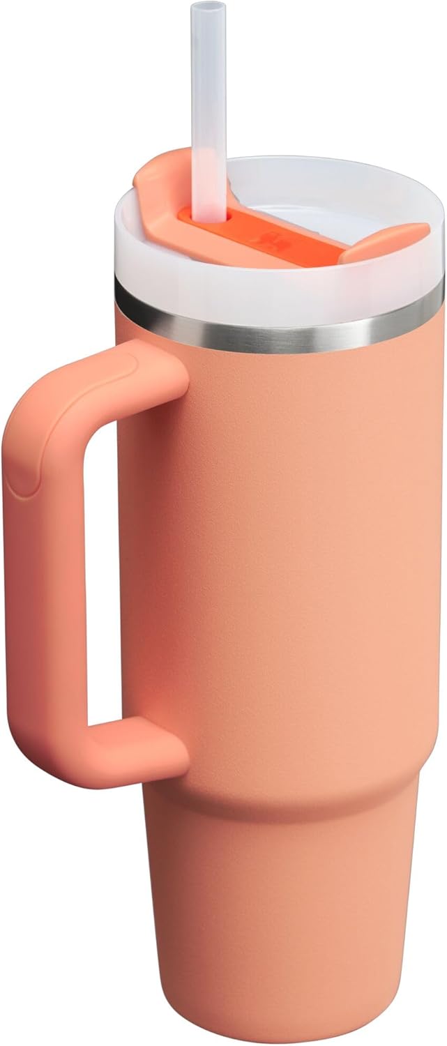 STANLEY Quencher H2.0 Tumbler - 30 oz Insulated Stainless Steel with Handle & Straw | Nectarine Color