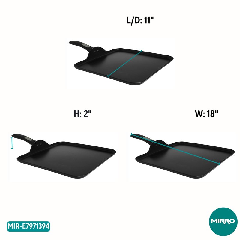 Mirro A79713 Get A Grip Aluminum Nonstick Griddle Cookware, 11-Inch, Black