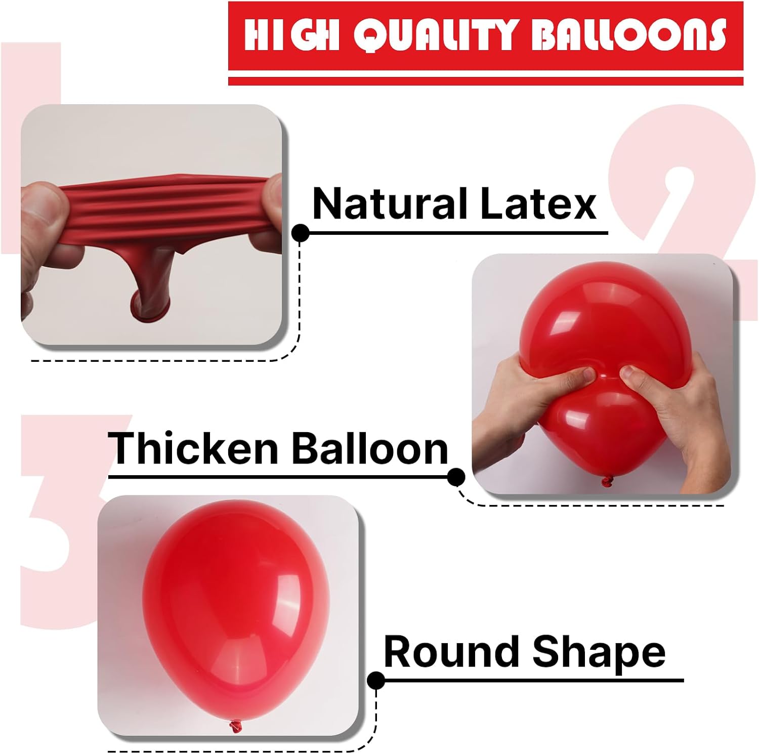 PartyWoo Red Balloons - 50 Pcs Mini Matte 5-Inch Latex Balloons for Celebrations & Events