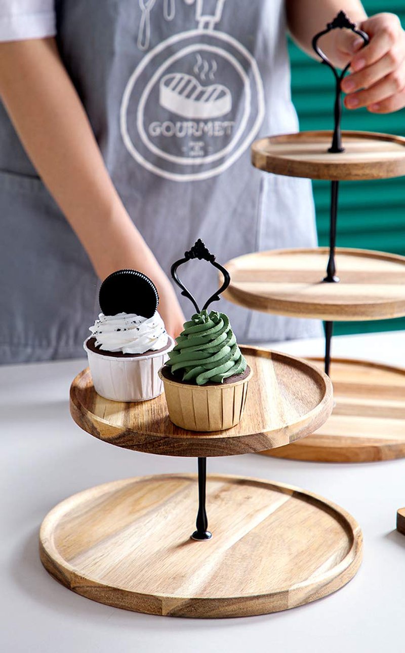Loticy 3-Tier 14.6'' Cupcake Stand Hardware Fittings, Metal Mold Crown Holder DIY Making for Fruit Plate Cake Stand Snack Tray Replacement Parts for Tea Party Wedding Decoration (6 Sets - Black)