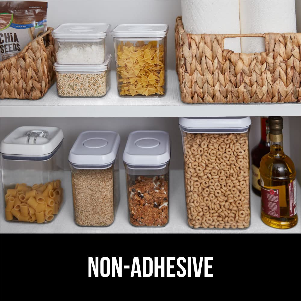 GORILLA GRIP DripGuard Shelf Liner, Non-Adhesive Drawer and Kitchen Cabinet Protector, 20x240 Inch, Strong Grip Slip Resistant Underside, Smooth Surface Liners for Cabinets, Bathrooms, Closets, White